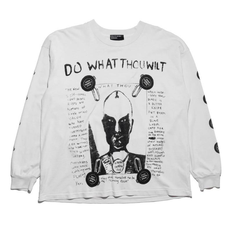 ERD Abstract Art Masked Man Long Sleeve T-Shirt Loose Fit Hip Hop Style Washed Distressed Casual Streetwear Teens