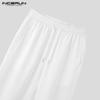 Men 2pcs Tops Incerun Suits And Drawstring Long Pants Loungewear