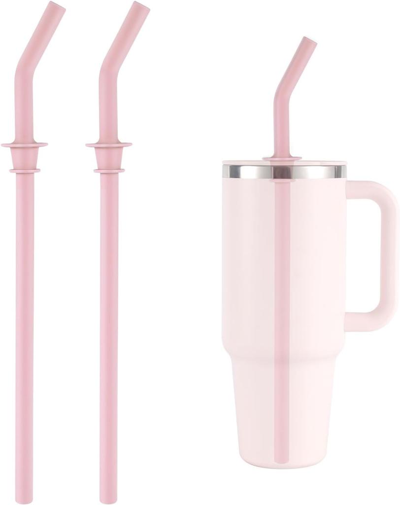 Press Replacement Straws for 40oz Travel Tumbler Silicone Reusable Drinking Straws BPA Free for Water Bottle Accessories Parts