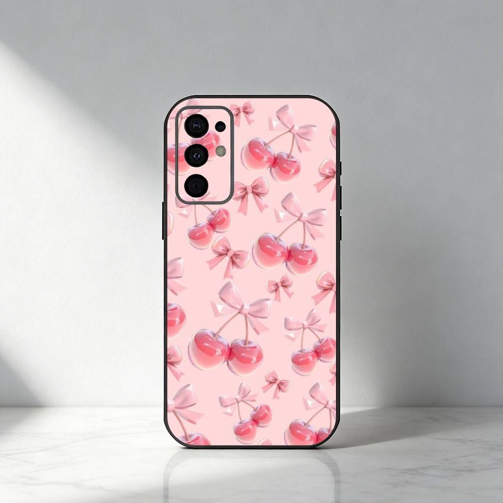 

Cheery Red Phone Case For Samsung S25,S24,S21,S22,S23,S30,Ultra,S20,Plus,Fe,Note,5G Black Cover Samsung S20plus5G