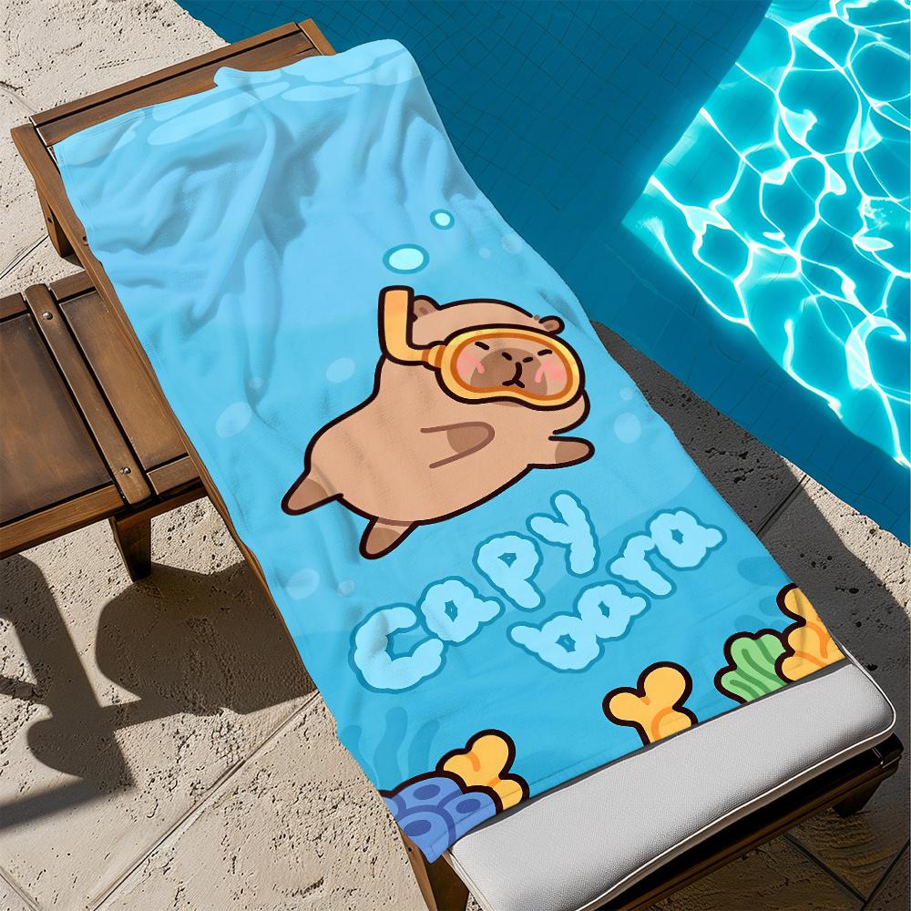 Leichtes, strapazierfähiges Capybara-Strandtuch, perfekt für Strandausflüge, Schwimmbäder, Yoga, Reisen