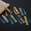1 Pc Retro Floral Painting Metal Bookmark Hollow Bronzing Bookmark With Tassel Stationery Gifts For Book Club Reader