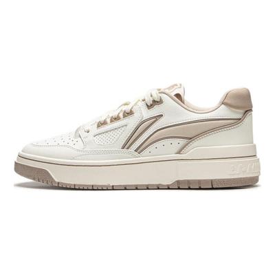 Li Ning Fan Wu Nová hvězda Pohodlné Módní Protiskluzové Odolné Nízké Skate Boty Unisex Teniska Bílá Béžová ABCU025-1