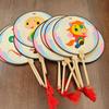 Chinese Zodiac DIY Wooden Fan: Children's Coloring Kit for Creative Parent-Child Interaction