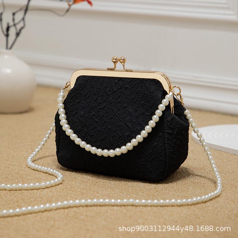 2024 Summer Pearl Beaded Shell Handbag - New Chinese-Style Crossbody Bag for Women