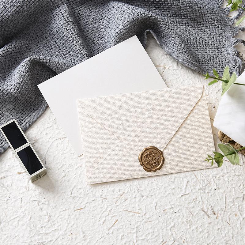 Ręcznie pisana kartka z teksturą juty na każdą okazję: Urodziny, Podziękowania, Nauczyciel, Dzień Matki z pieczęcią woskową