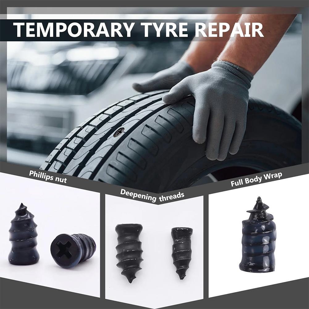 Rubber Nail for Tires, Motorcycle Puncture Repair Kit with Screwdriver Vacuum Tire Rubber Nails Tire Repair Tools