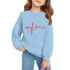 Girls Round Neck Pullovers For Kids Printed Baby Tops Valentine's Day