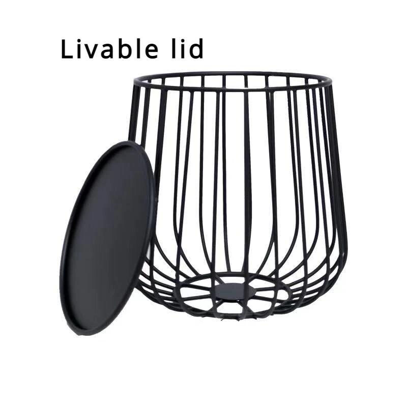 Masă de cafea nordică din fier, simplă, modernă, rotundă, combinată, masă de cafea mică, stil industrial, masă laterală creativă