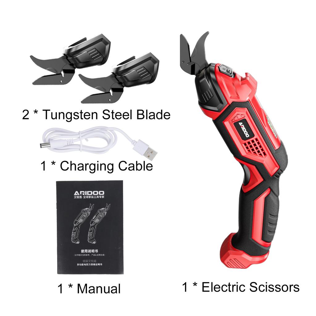 Electric Scissors for Fabric Leather Carpet PVC and Cardboard Cordless Cutter 4.2V 2000mAh Battery with LED Light Scissors