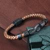 2026 European and American New Retro 8-character Black Bracelet Simple and Versatile Bracelet Leather Men