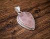 Pear Shape Rose Quartz Pendant Necklace, 925 Sterling Silver, Handmade Jewelry