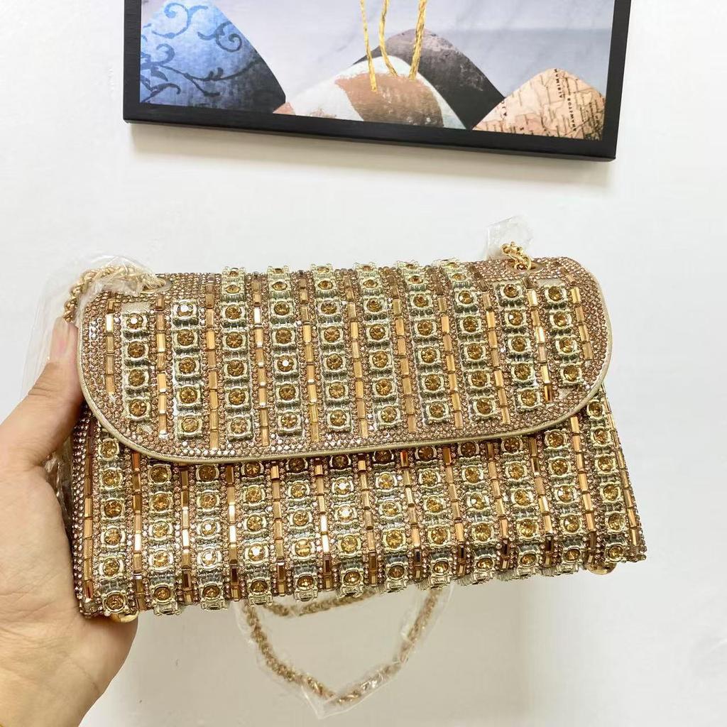 Elegante mit Diamanten besetzte Umhänge-Abendtasche für Damen