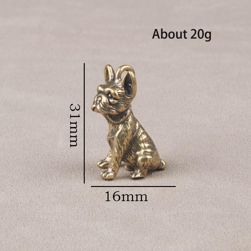 Retro Style Brass Mini Sharpei Dog Casting Animal Figurine Sculpture Home Office Room Desktop Decoration Collect Ornaments Gift