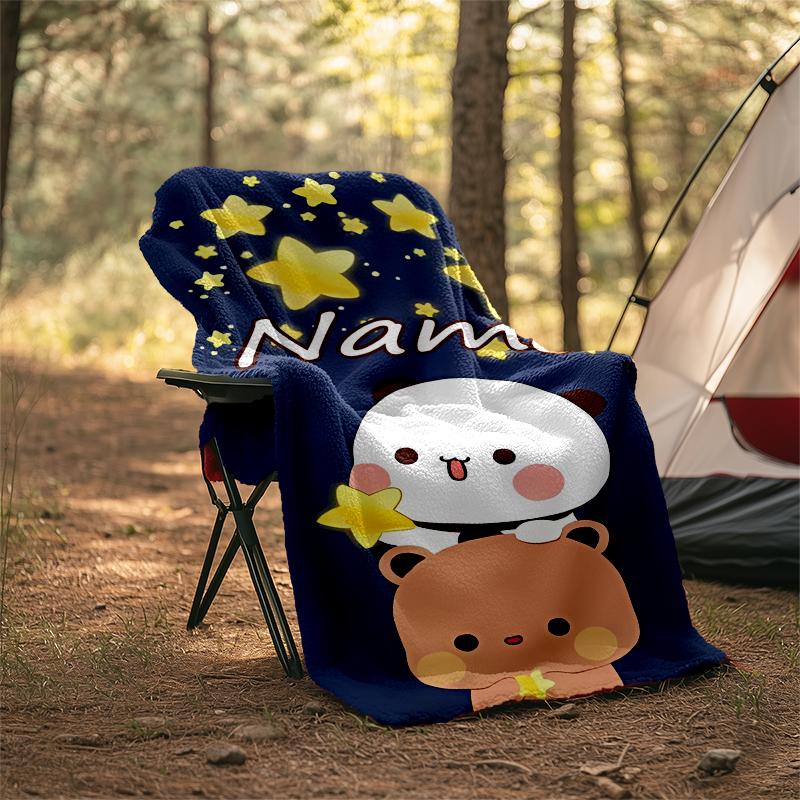 Personalized Custom Name Blanket - Bubu and Dudu Print Design,Blanket for Sofa,Bed,Travel,Camping - Soft and Warm, Great Gift