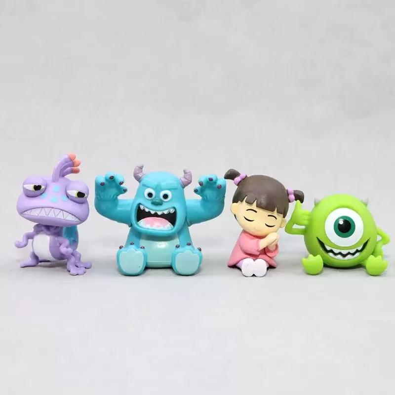 

4Pcs/Kit Animation University Monsters Q Version Figures James P. Sullivan Action Figure Michael Wozosky Randall Boggs Miniature Playthings