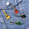 Cartoon Drip Oil Electric Guitar Badge: Punk Rock Brooch for Clothes Decoration