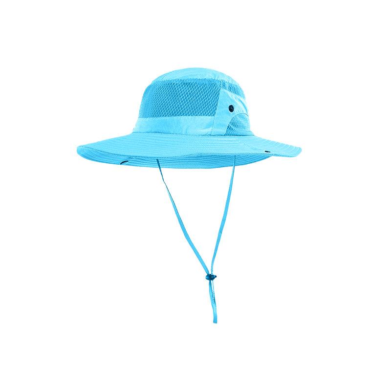 Quick Drying Summer Men'S Bucket Hat Outdoor Uv Protection Wide Border Panama Safari Hunting Hiking Hat Mesh Fisherman'S Hat