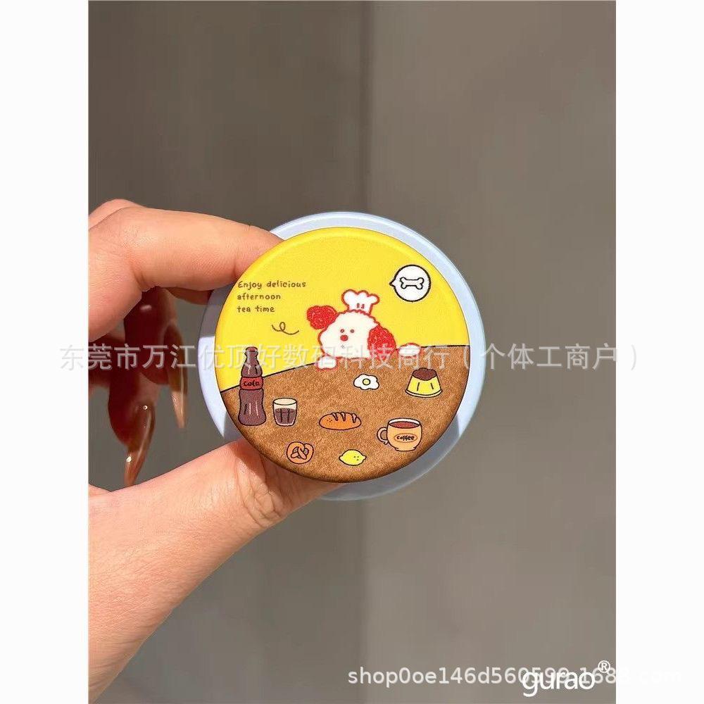 Film-Style Cute Cartoon MagSafe-Compatible Magnetic Bracket: Strong Adsorption, Retractable Airbag, Trendy Design for Desktops.