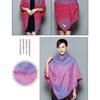 Ethnic Style Blue White Porcelain Faux Cashmere Scarf For Women Winter Autumn Travel Gift