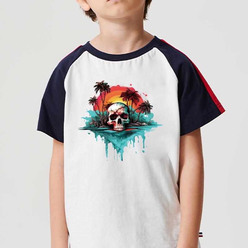 Sun Sugar Skulls Thermo Transfer Decals Clothes Stickers Heat Transfer Diy Parches Ropa Iron On Patch Diy Craft Supplies