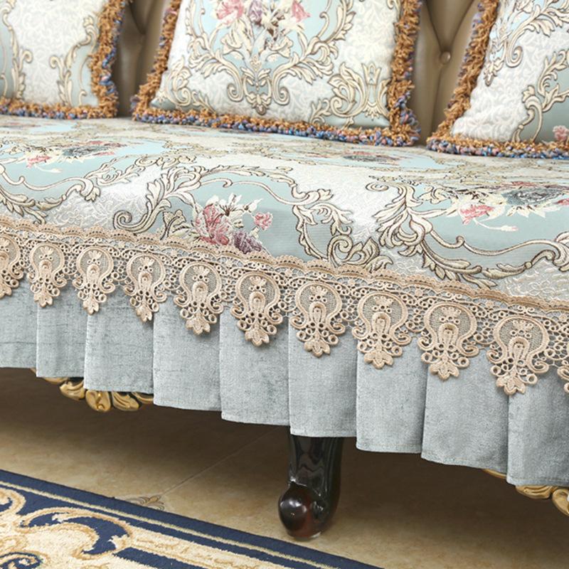 European Sofa Cushion, Living Room Combination Leather Sofa, Non-Slip Seat Cushion, Recliner All-Inclusive Cover Cushion, Armrest Back Towel Cushion