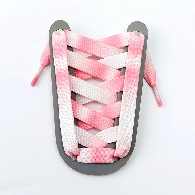 Rainbow Gradient Flat Shoelaces 1.2CM Width Shoe Laces for Sneakers Casual Shoelace for Women Man Shoestrings 100/120/140CM