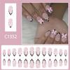 ABS Material Press On Nail Pack of 24 Animal Print Design Glossy Finish French Manicure Nail With Bows Accents