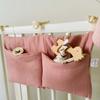 Cotton Baby Crib Storage Bag Portable Dual Layer Hanging Rail-mounted Reusable Washable Replacement Toy Organizer