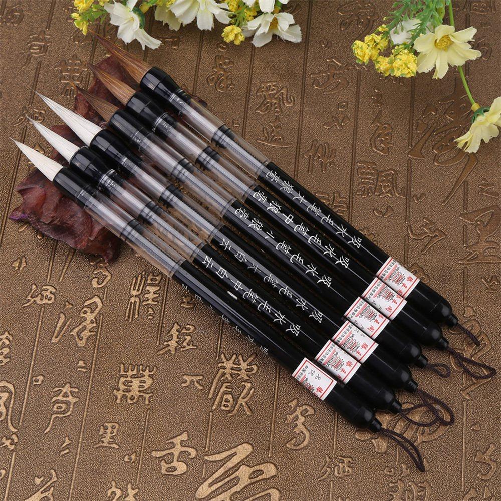 6Pcs Beginner Friendly Chinese Brush Pen Piston Fill Design Calligraphy Water Pen  Water Calligraphy
