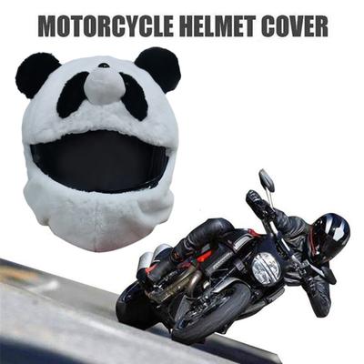 Motorcycle Helmet Cover Full Face Decorative Head Cover Ultra-Thick Easy To Install Animal Plush Motorbike Helmet Cover Decoration