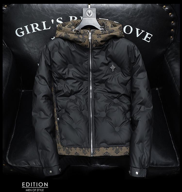 Europäische Herren-Daunenjacke Patchwork Jacquard Hohe Qualität Herbst/Winter 2025