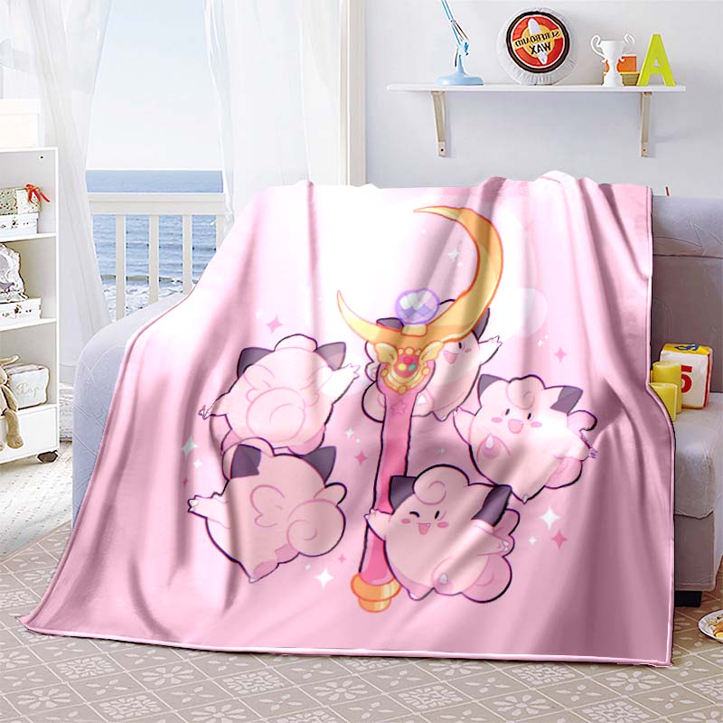 This adorable cartoon-themed Jigglypuff blanket is super soft and comfortable, perfect for use anywhere in the home, on your bed 75x90cm