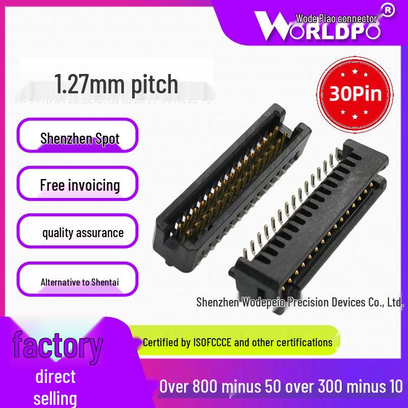 Male 2-Row 30-Pin 1.27mm Board-to-Board Connector TFM-115-02-L/S-D-LC/A-K-TR