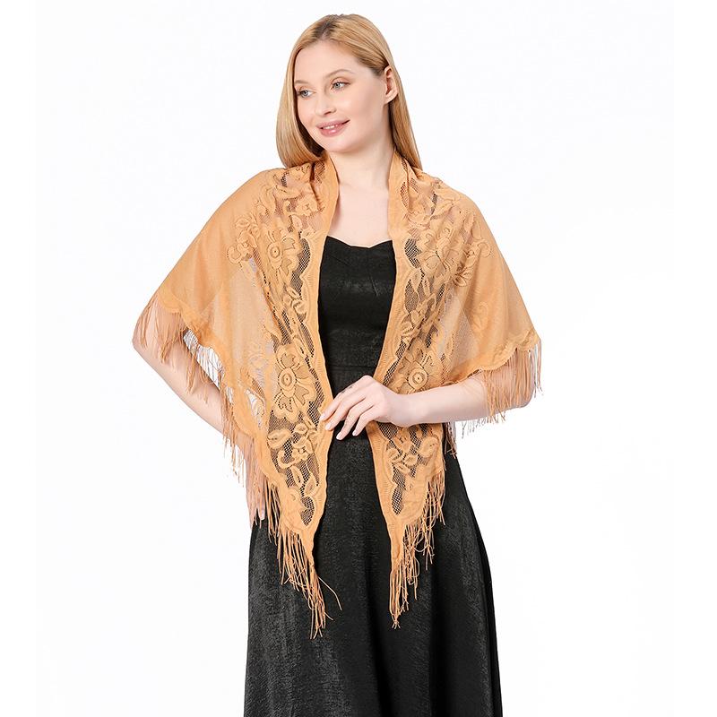 Elegant Lace Triangle Shawl for Brides and Bridesmaids: Perfect for Weddings and Evening Gowns