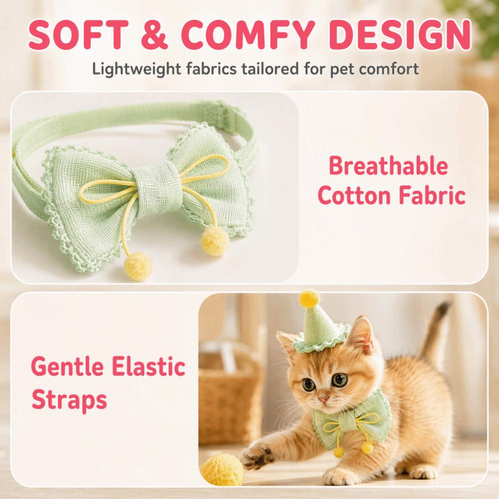 Drool Towel Pet Birthday Outfit Bow Tie Pet Photo Prop Cute Pet Accessories  For Cat