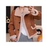 Dual-Sided Lambswool & Leather Motorcycle Jacket - Warm Velvet-Lined Fur Coat for Autumn/Winter