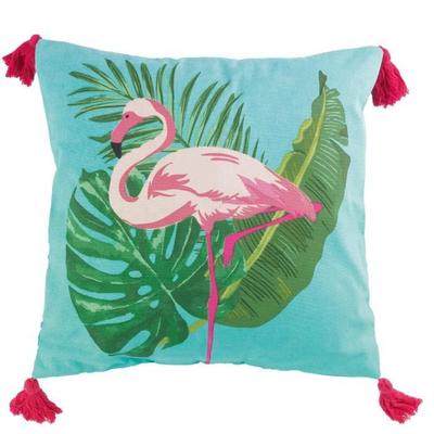 Cushion - Tropic Life - 40 X 40 Cm - 100% Cotton - Contemporary Design - Non-removable Cover