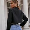 Black Suit Cropped Top - European American Women's Fashion, Hot Girl Slimming Belly Button Jacket