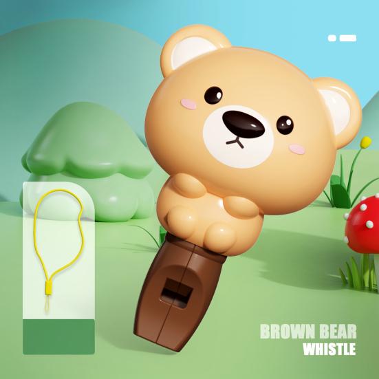 Kids Cartoon Animal Whistle Toy with Lanyard Toddlers Boys Girls Educational Rabbit Pig Bear Whistle Sound Maker Musical Instrument Toy