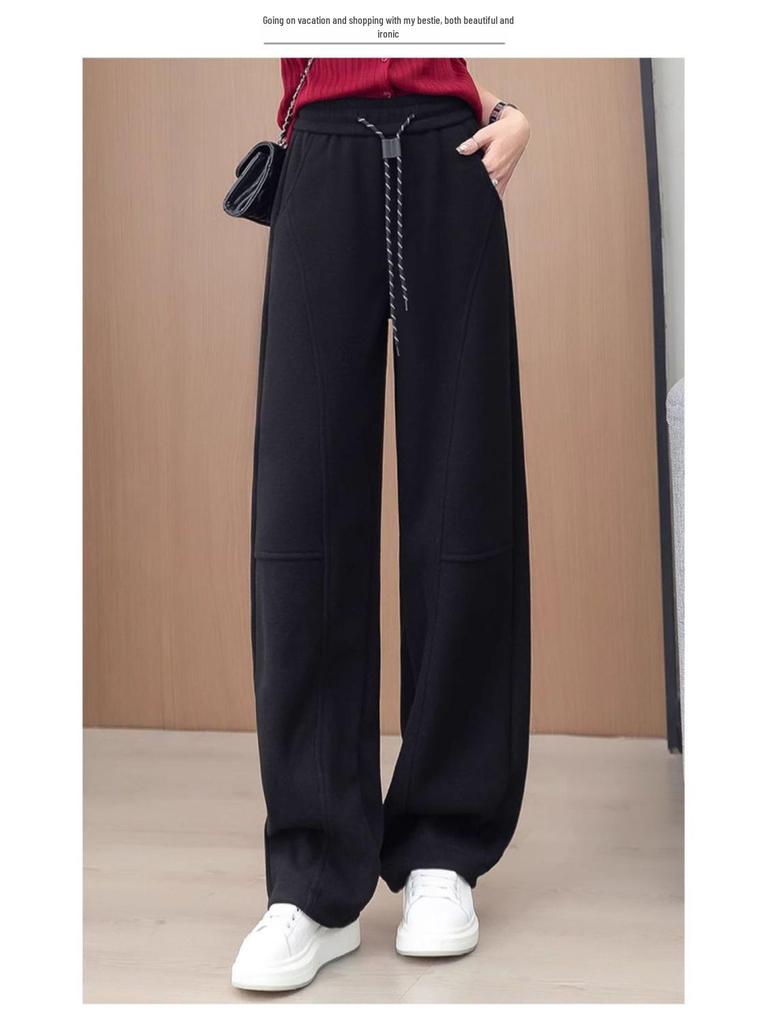 Women's Yellow Straight-Leg Sporty Casual Sweatpants - Spring/Autumn 2025 Collection