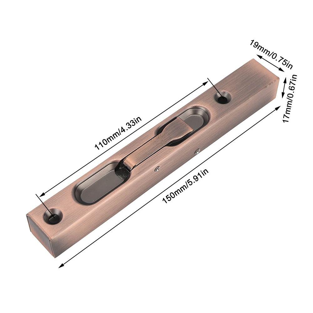 Stainless Steel Slide Latch Lock 6 Inch Flush Bolt Latch Security Door Slide Bolt Cabinet
