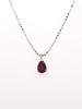 [KASHIMA] SV925 0.45ct Pear-Shaped Ruby Pendant with SV925 Cut Ball Chain