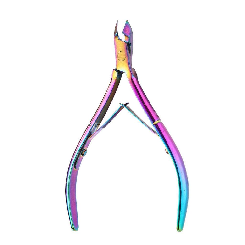 Stainless Steel Slanted Nail Clipper with Cuticle Scissors and Small Blade for Easy Trimming and Hangnail Removal