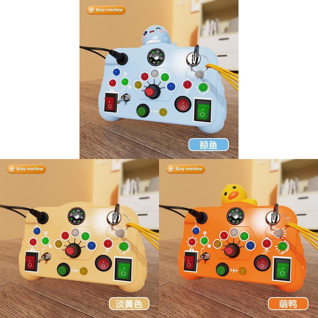 Montessori Busy Board With Led Lights And Sound For Toddler Sensory Development