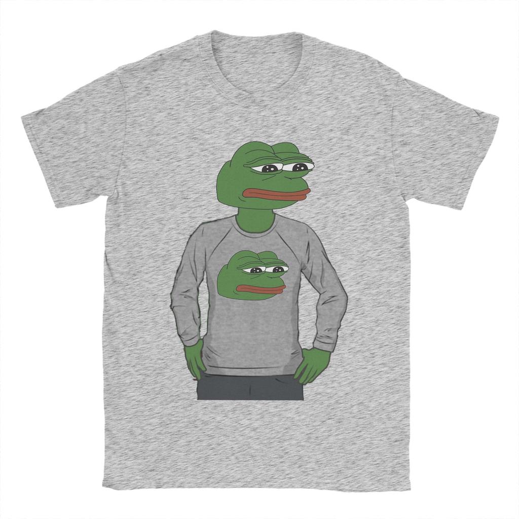 Men's P-pepe Frog Sad T Shirt 100% Cotton Clothes Funny Short Sleeve Round Neck Tees Plus Size T-Shirt