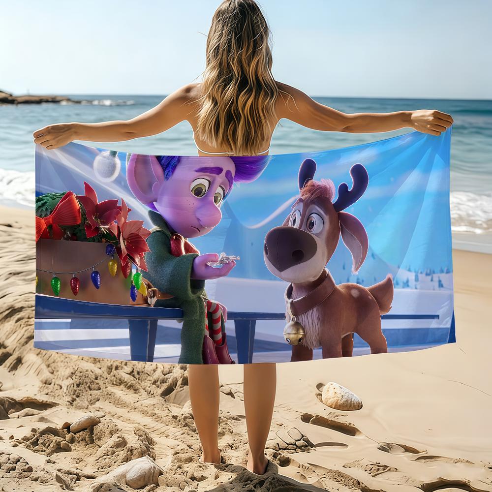 Cartoon Mission Santa 2025 Towel Beach Towel Oversized Quick Dry Towel Absorbent Soft Swim BeachTowels for Men Women