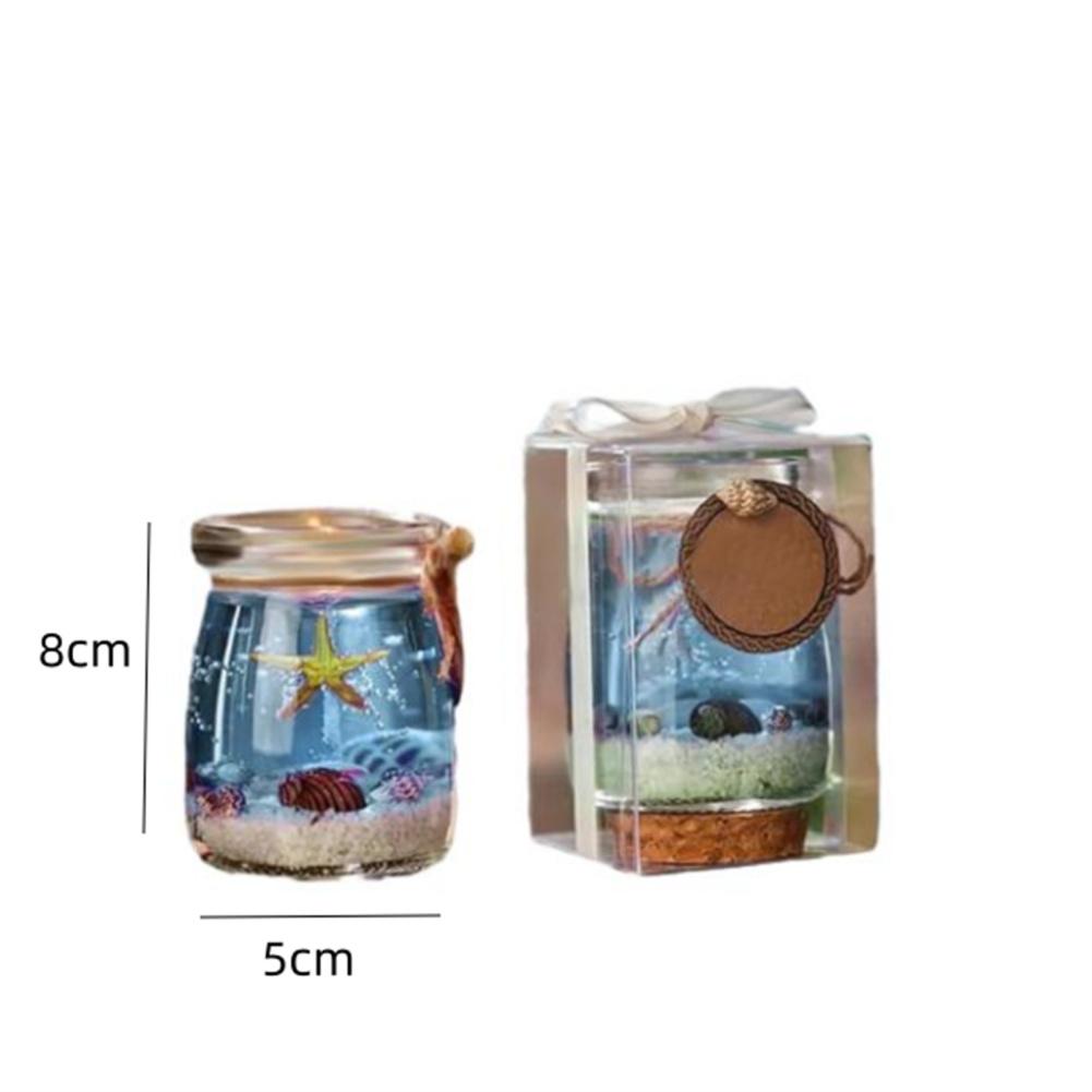 Ocean Beach Scented Candles Single-Wick Aromatherapy Ocean Gel Candle With Shell For Home Scented Stress Relief And Relaxation