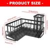 Cleaning Tool Storage Rack, L-Form Sink Corner Holder With Open Wire Baskets and Base Tray for Freestanding Sink-Side Storage for Daily Sink Cleaning