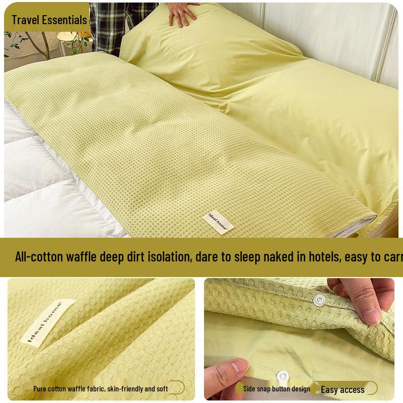 Cestovní spací pytel a povlak na přikrývku z čisté bavlny - Přenosný, Ochrana proti nečistotám, 3dílný pro služební cesty